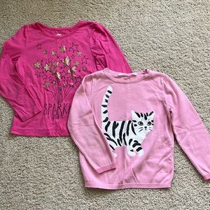 Bundle Two girls long sleeve graphic tops size 5
